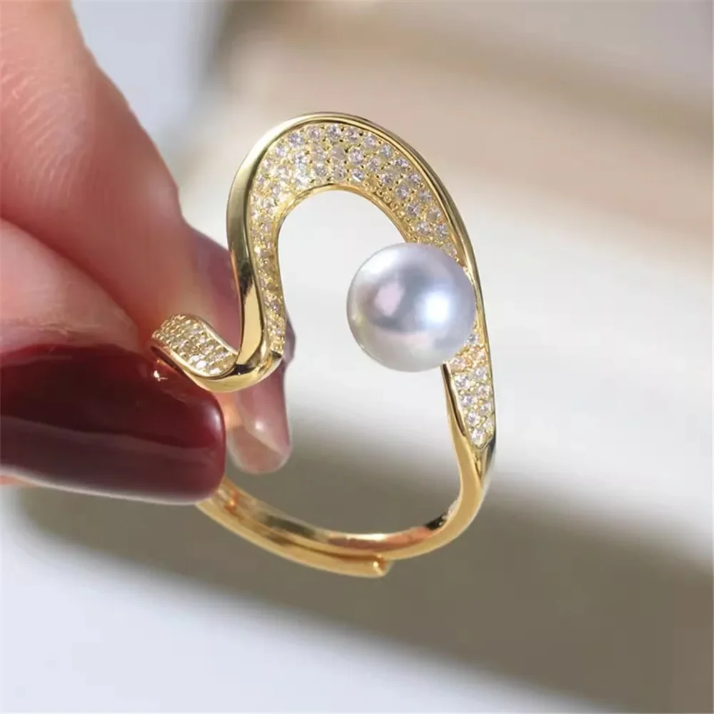 Solid S925 Sterling Silver Pearl Ring Settings Findings & Accessories  for Jewelry Making Bulk Wholesale Craft Supplies No Pearl