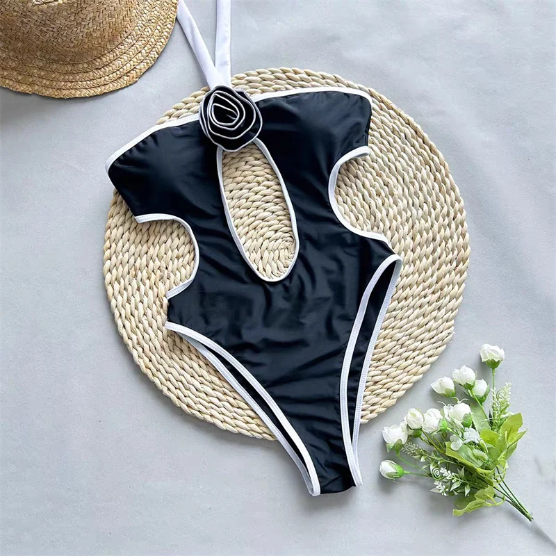 

Sexy Halter Backless One Piece Bikini Woman Hollow Swimsuit Women Swimwear BathingSuit Swimming Suit