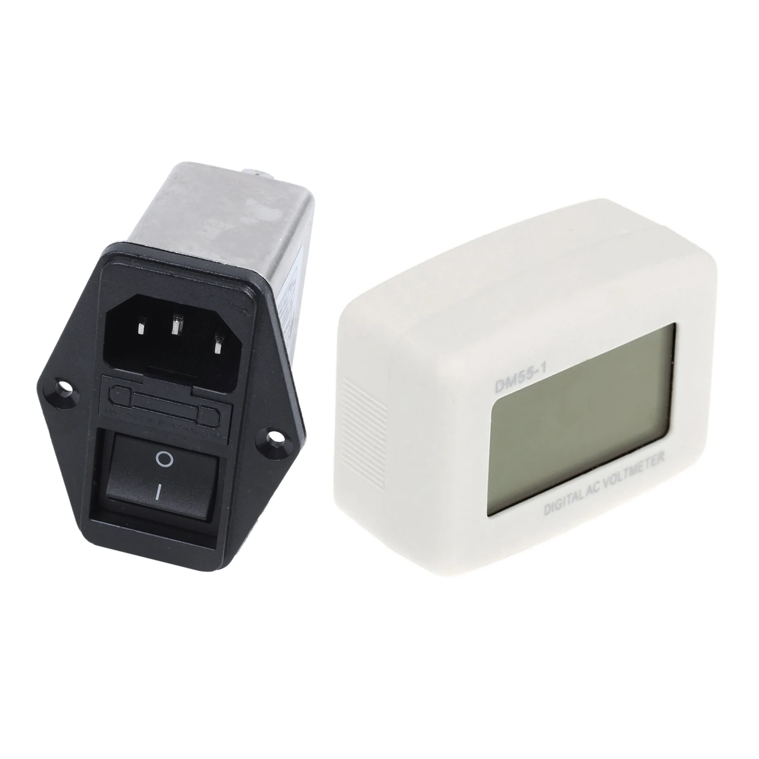 A93P 2 Pcs Accessories: 1 Pcs Solder Lug Terminals IEC 320 C14 EMI Filter & 1 Pcs DM 55-1 LCD Digital Voltmeter US Plug