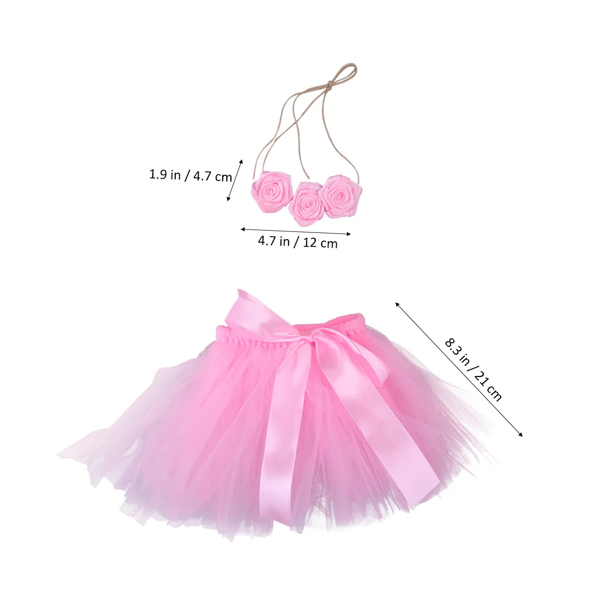 

Newborn Baby Girl Tutu Skirt Photo Prop Costume Soft Comfortable Breathable Handmade Set for Shower Gifts Presents Skirt