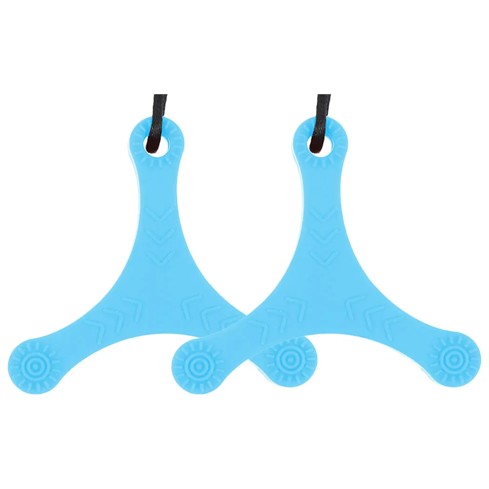 

2 Pcs Silicone Pendant Necklace Necklaces Chew for Sensory Chewing Boys Silica Gel Pendants Child