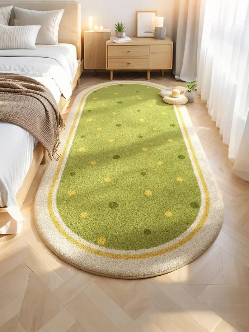 Premium Oval Area Rug Living Room Thickened Imitation Cashmere Cozy Bedside Carpet For Bedroom Fluffy Floor Mat Soft Home Accent