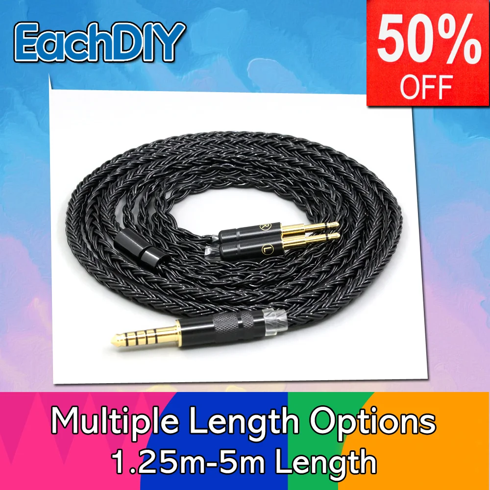 16 Core Black Braided Earphone Cable For Oriole PII Apollo Aiva Sivga Phoenix SV021 Headphone Dual 2.5mm plug LN008864