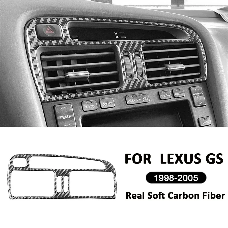 

For LEXUS GS 1998-2005 Carbon Fiber Car Central Console Air Conditioning Outlet Vent Trim Frame Interior Decoration Sticker