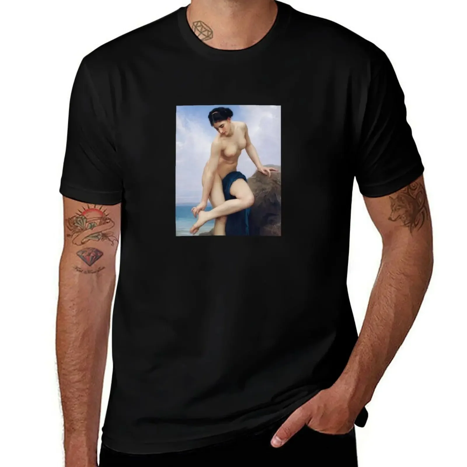 

Young woman bathing Bouguereau T-Shirt funny meme t-shirts clothes valentines boutique clothes t shirt for men