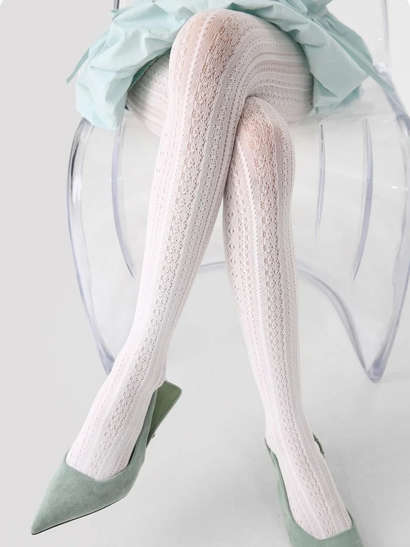 

Японская Лолита, белые чулки из ротанга с цветочным принтом в стиле ретро, популярные колготки, классические колготки в стиле Лолиты, ажурные кружевные сетчатые чулки, колготки с дном