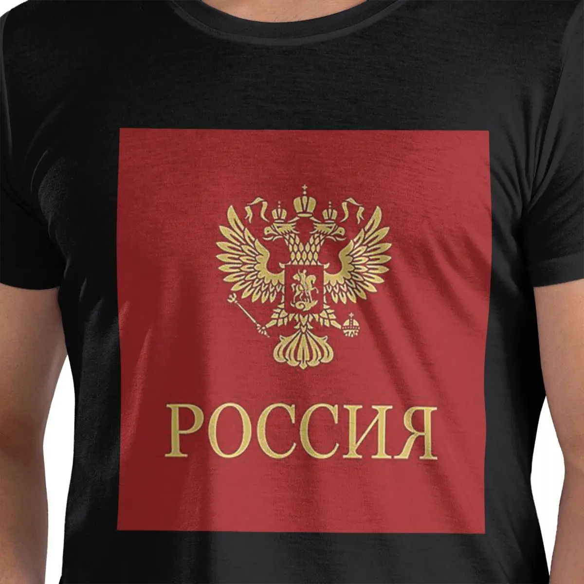 

Poccnr Россия Золотая футболка из 100% хлопка, мужские классические футболки, мужские футболки с круглым вырезом и коротким рукавом, S-6XL