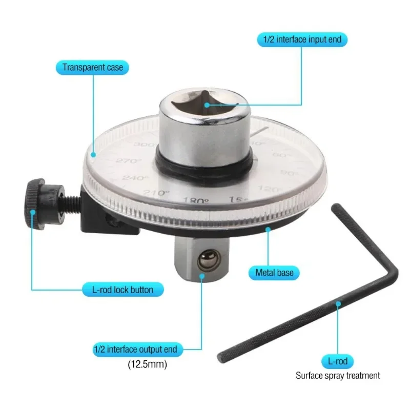 New Angle Torque Gauges Spanner High Hardness Good Toughness Silvering Long Handle Torque Wrench Repairing for Car tools