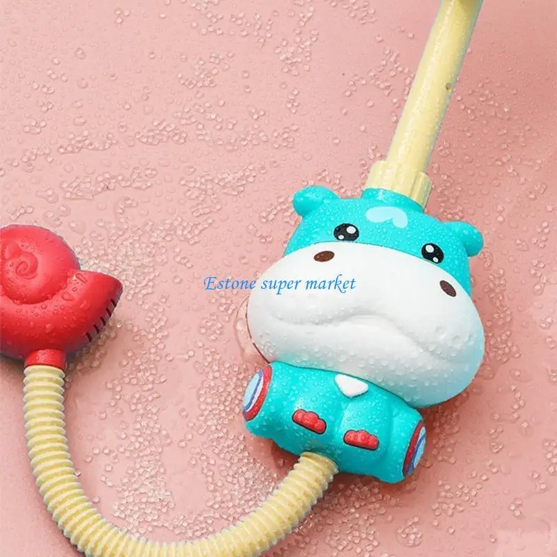 

090B Cartoon Shower for Head Bath Toy Water Sprinkler Interactive Water for Sand Beach Bathtub Toddler Gift Bend-Free