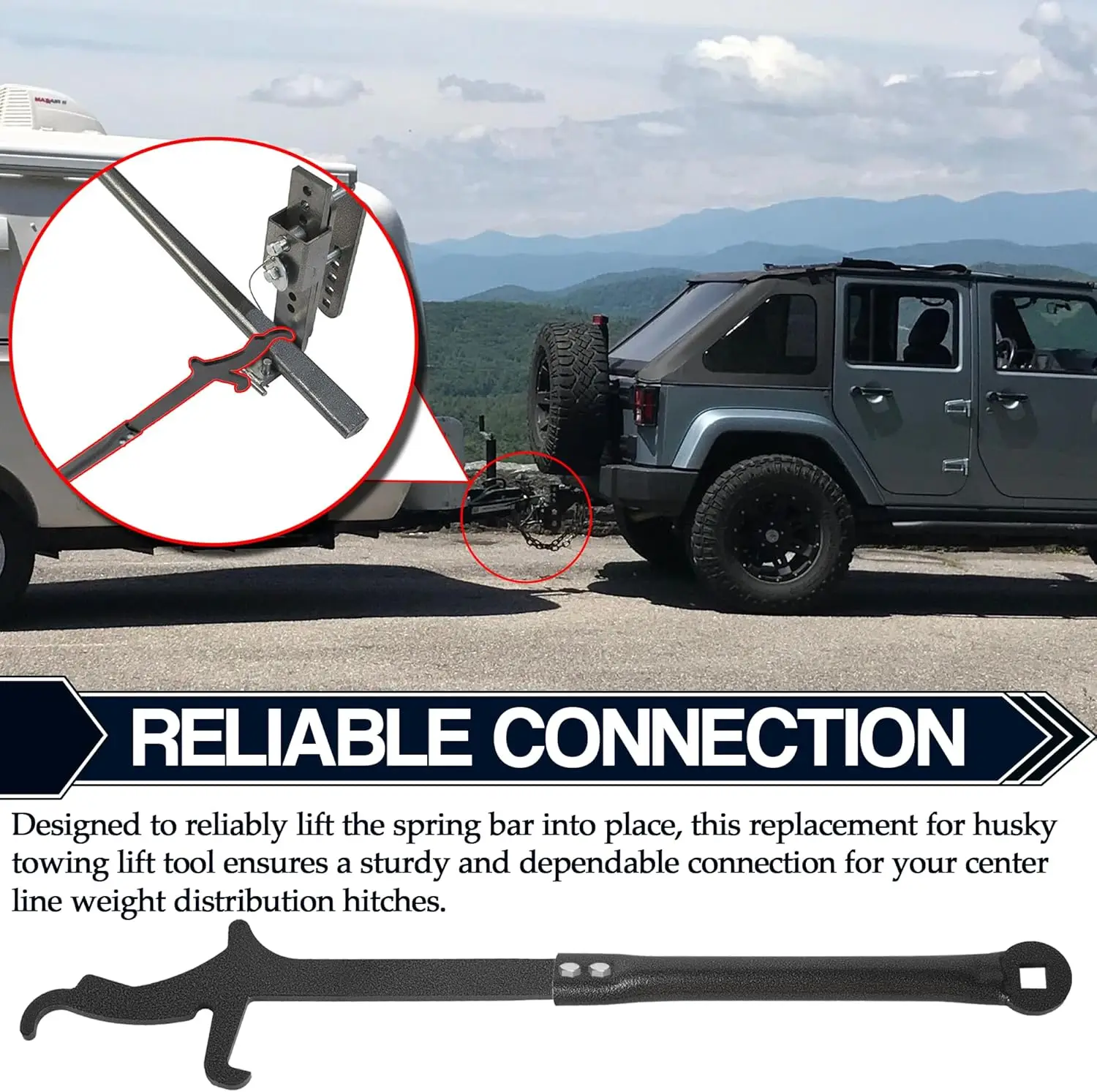 Husky Towing 32334 Kit di attrezzi per sollevamento per parti di sollevamento di traino di ricambio Collegamento linea centrale di traino Gancio in acciaio per uso rimorchio camper