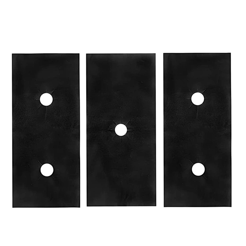 

3PCS Stove Burner Cover For Range 0.01 Inch 0.25Mm Thick Stove Top Burner Covers Heat Resistant Cuttable For Kitchen Black