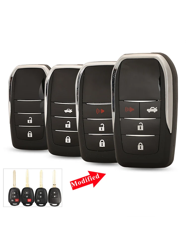 Jingyuqin zmodyfikowany 2 przycisk zdalnego odwróć klucz samochodowy Shell dla Toyota CAMRY Corolla YARIS Vios Prado TOY43 ostrze Fob Case wymiana — zdjęcie 2