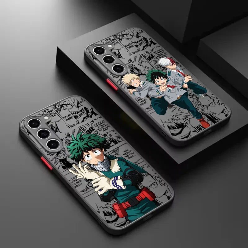 My Hero Academia Midoriya Izuku For Samsung S24 S23 S22 S21 Ultra S20 FE Note 20 Lite Plus Frosted Translucent Phone Case