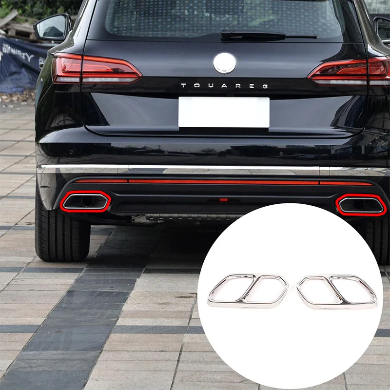 

For Volkswagen Touareg 2019-22 Stainless Steel Car Exhaust Muffler Decorative Cover Exhaust pipe Cover Stickers Car Accessories