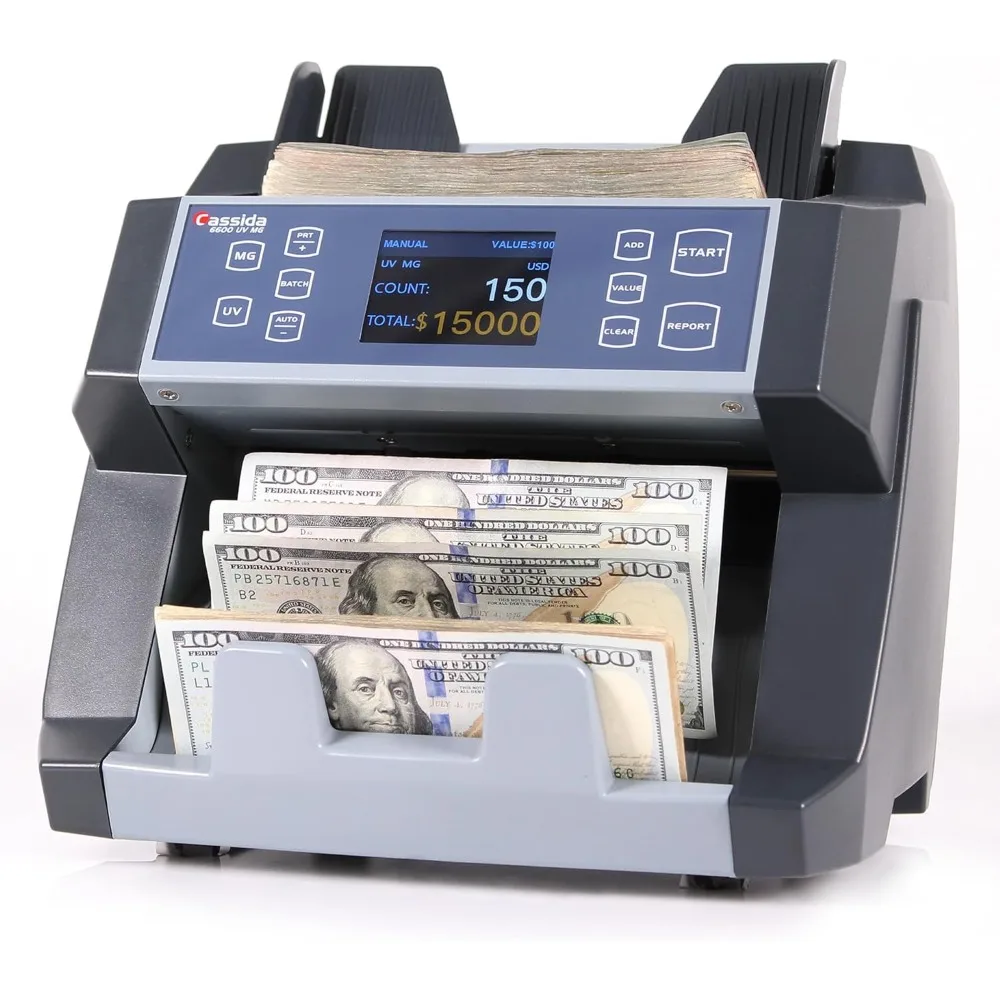 USA Business Grade Money Counter with Counting Machine w/ValuCount™, Add and Batch Modes – Fast Counting Speed 1,400 Notes/Min