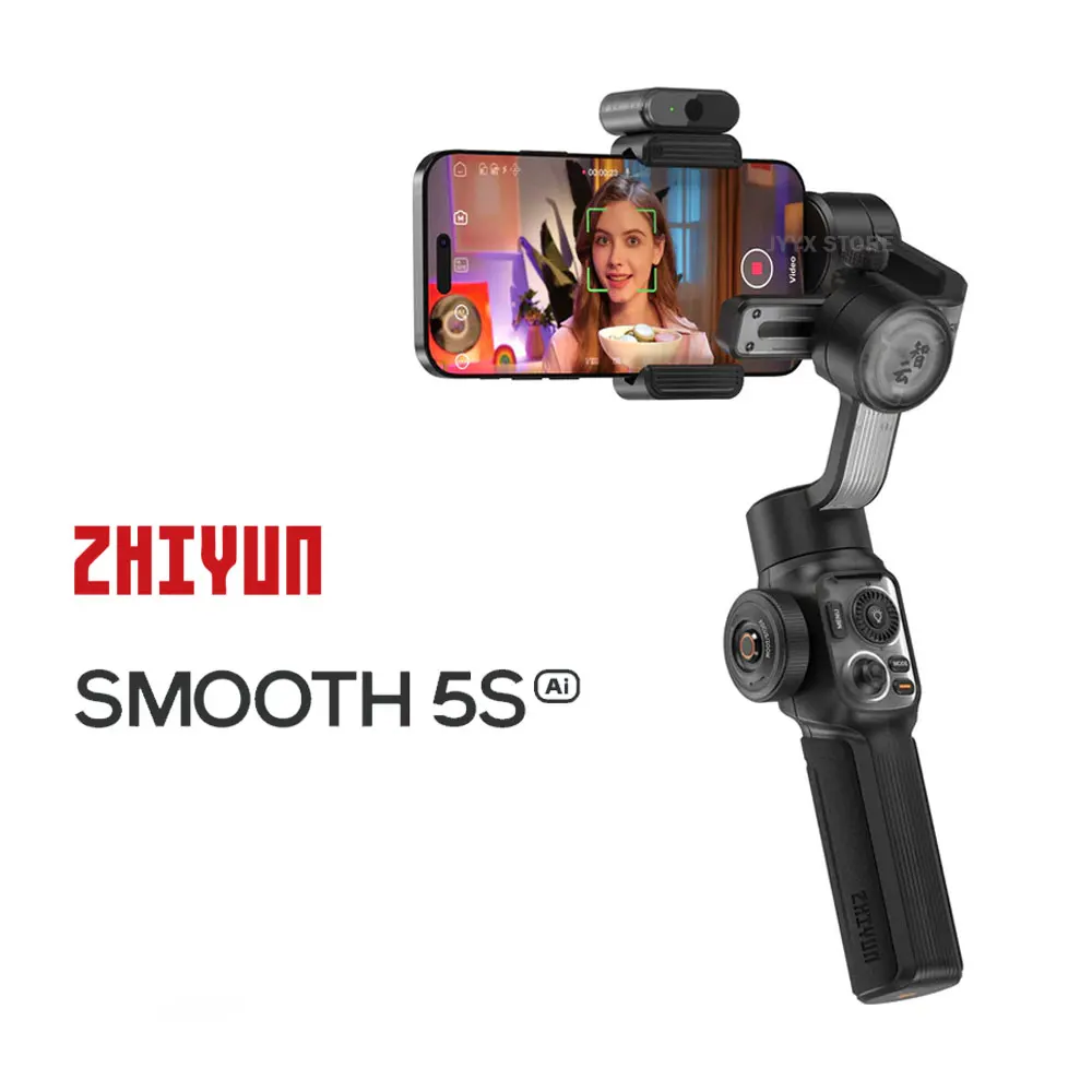 

ZHIYUN Official SMOOTH 5S AI Tracking Handheld Stabilizer 3-Axis Smartphone Gimbal Outdoor Gimbals for iPhone 15 Pro Max Xiaomi