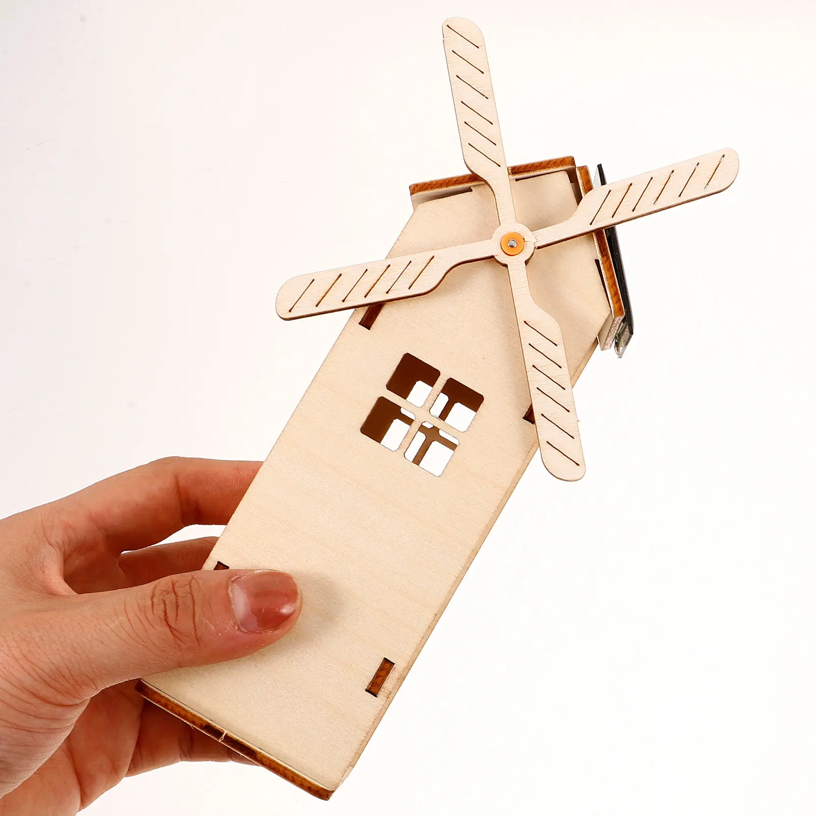 

1Set Unfinished Wooden Solar Powered Windmill Science Kit for Children DIY Engineering Projects Hands on Learning Activity