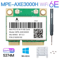 Tarjeta de red WiFi 6E AX210 Mini Pci-e, adaptador inalámbrico para Intel AX210, Bluetooth 5,3, 2,4G/5G/6GHz, AX5374