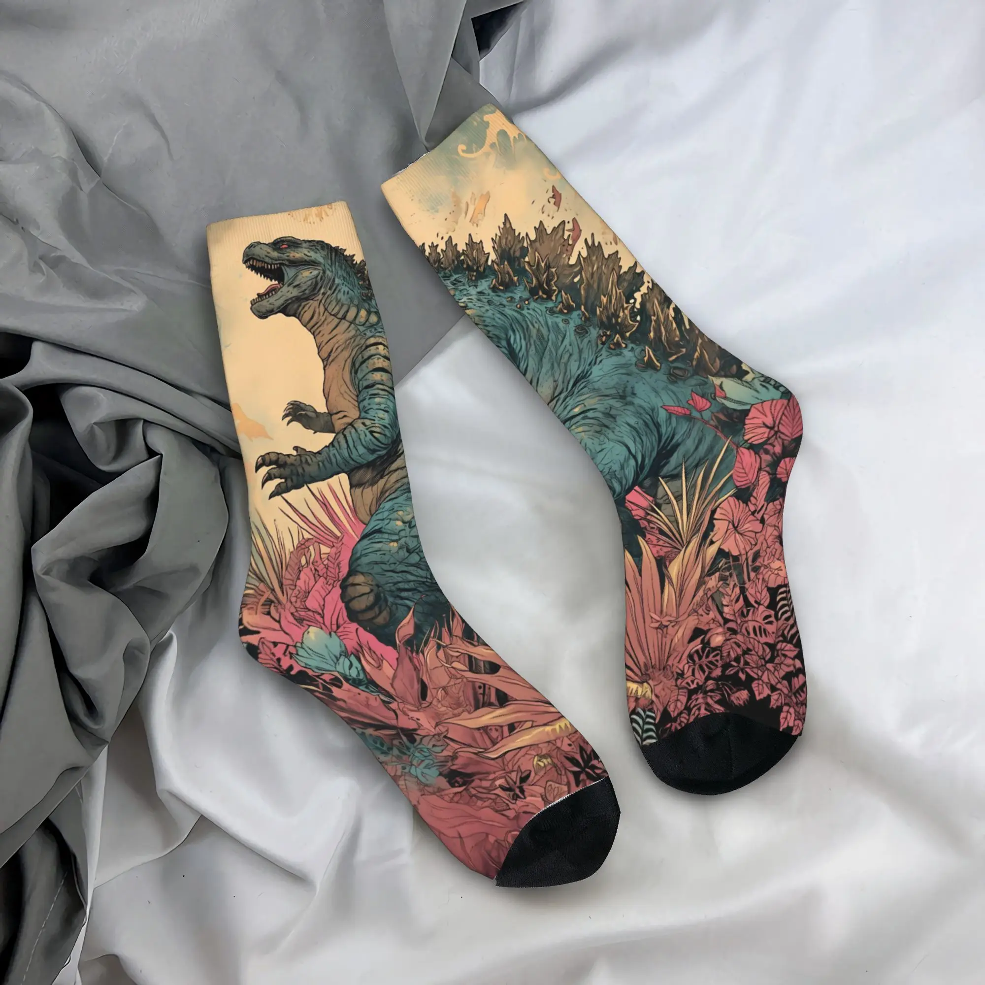 Godzillaed Anime Manga Stockings Women Men 3D Printing Socks Soft Harajuku Socks Autumn Outdoor Sports Anti-Slip Socks Gift
