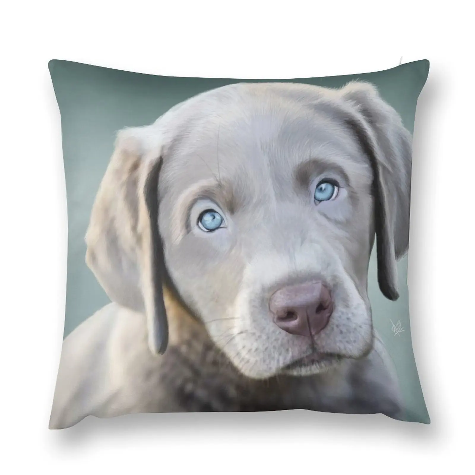 Silver Lab 2 Throw Pillow Decorative Cushion Cover autumn pillowcase Embroidered Cushion Cover pillow