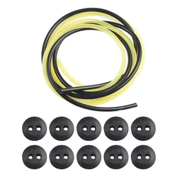 12pcs 2 Holes Fuel Tank Grommet Rubber With Fuel Line Pipe For Brush Cutter Grass Trimmer Engine Part Garden Tool