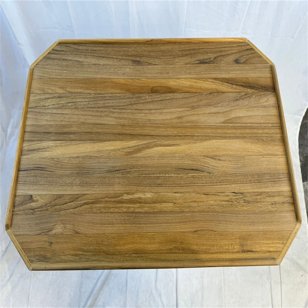 

Boat Rectangular Teak Table Top 420x620mm,16.5x24.4 Inch Plain Cut Corners Fiddles Around Table Marine Yacht RV TV4060