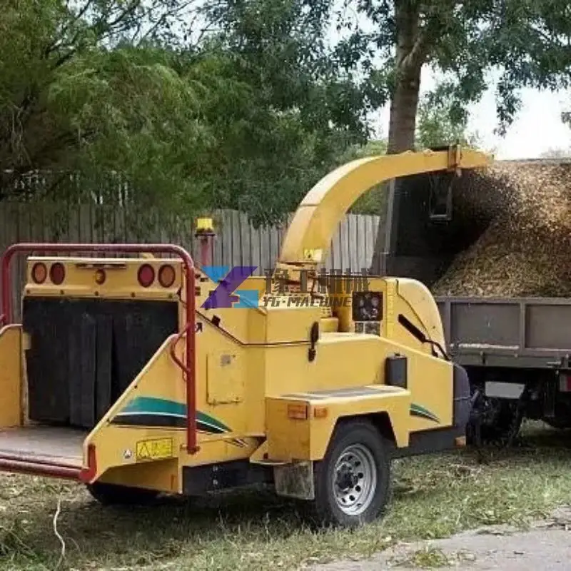 Large Mobile Home Used Garden Shredder Wood Tree Branch Crusher Wood Branch Shredder Leaf Chipper Cutting Machine Wood Chipper