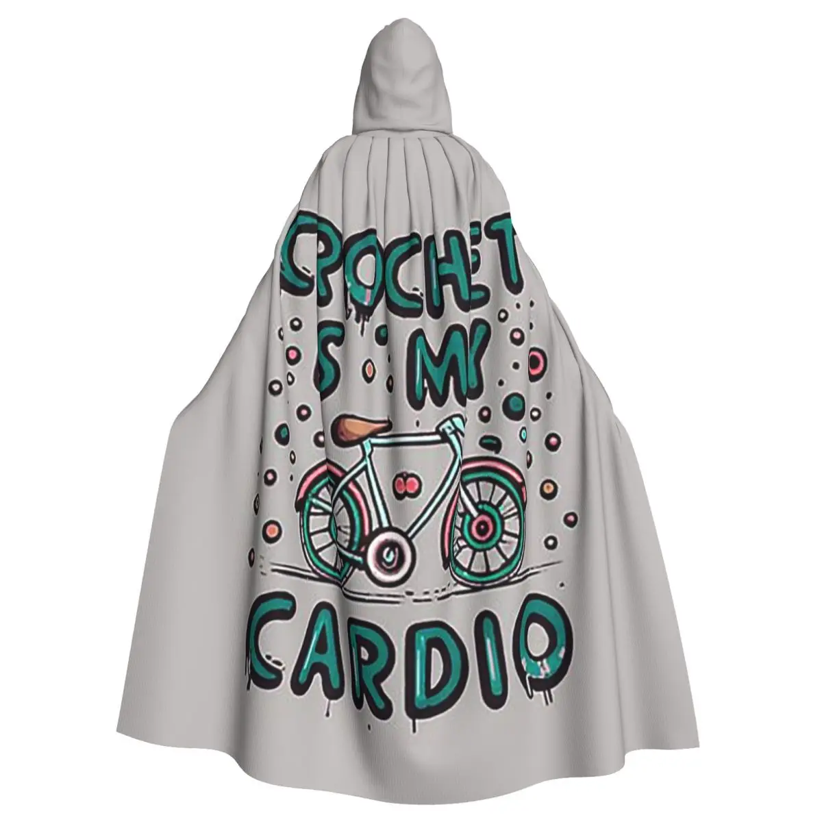 Crochet Is My Cardio Funny Crocheting Quotes Long Hooded Cloak Witch Medieval Costume Cosplay Cape HalloweenParty Adult Unisex