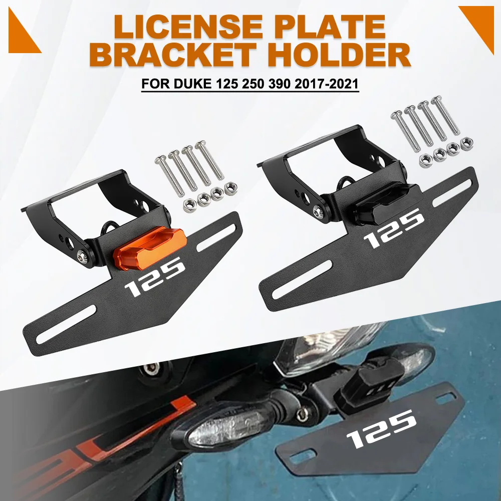 

Motorcycle Duke390 For Duke 125 250 390 2017 2018 2019 2020 2021 Rear License Plate Tail Frame Holder Bracket with LED Light