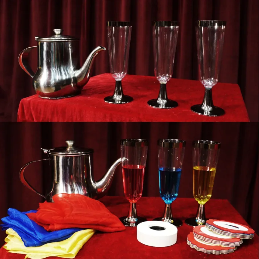 

Magic Pot Conjures anything Appear Different Color Drink Silk Candy Stage Magic Illusion Mentalism Gimmick Prop Professional