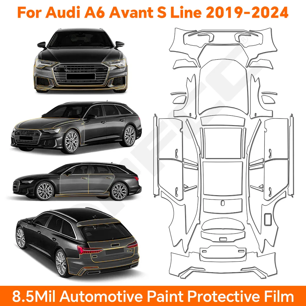 

Pre-cut PPF For A6 Avant S Line 2019-2024 TPU Paint Protection Film Car Body Clear Bra Anti-Scratch Resistant Repairable