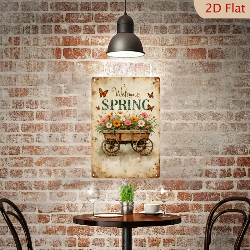 2D Flat 8x12 Inch 1pc Vintage Metal Sign 