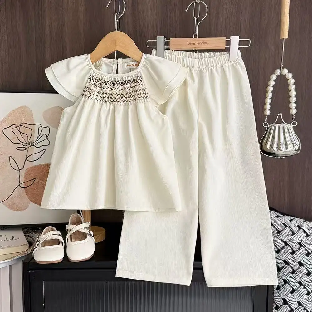 

New Spring Autumn Girls Tweed Set Bow Knit Sweater Dress Princess Outfit Fashion Kids Two Piece Set for 100-140cm
