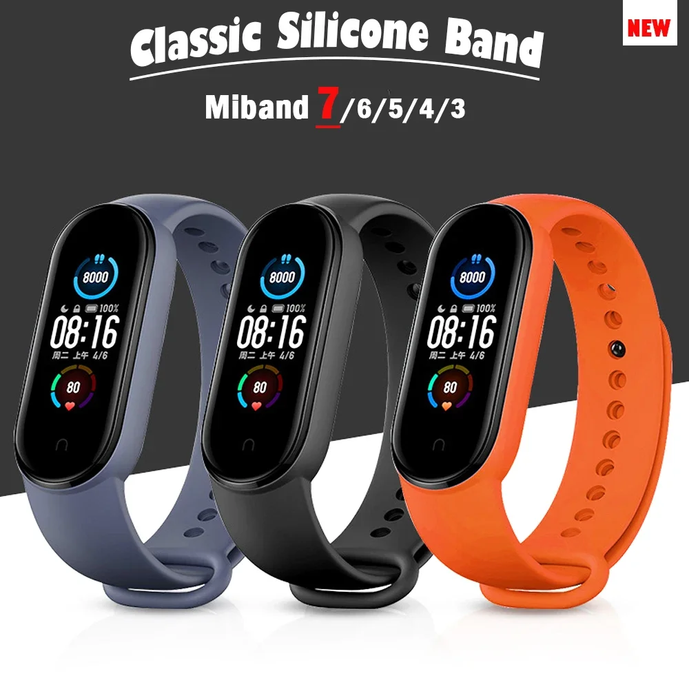 Силиконовый ремешок для часов Xiaomi Mi Band 7 6 5 4 3, ремешок для наручных часов Mi Band 3/4 band5 band6, аксессуары для умных часов