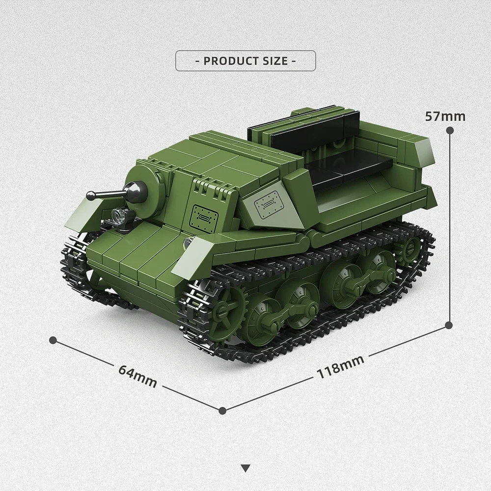 57 مللي متر ZIS-2 T-20 جرار مدرع Ww2 دبابة عسكرية الحرب العالمية الثانية اللبنات الطوب جمع نموذج ألعاب تعليمية الهدايا