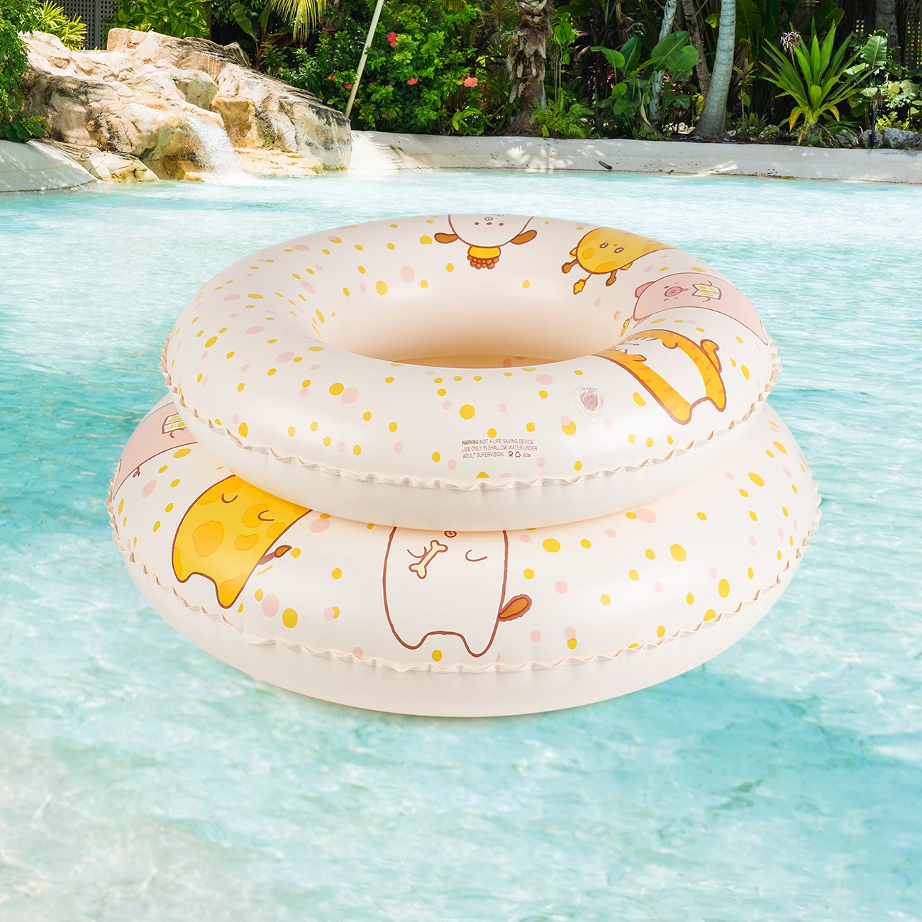 1pc flutuadores de piscina infláveis, anel de natação grosso de verão adulto, adequado para uso como anel flutuante nas axilas em festas na piscina.