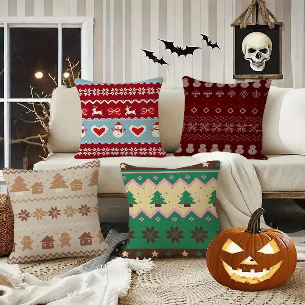 Christmas spirit Cushion Cover Halloween decoration trick or treat cushion cover, ghost, pumpkin head, bat decoration