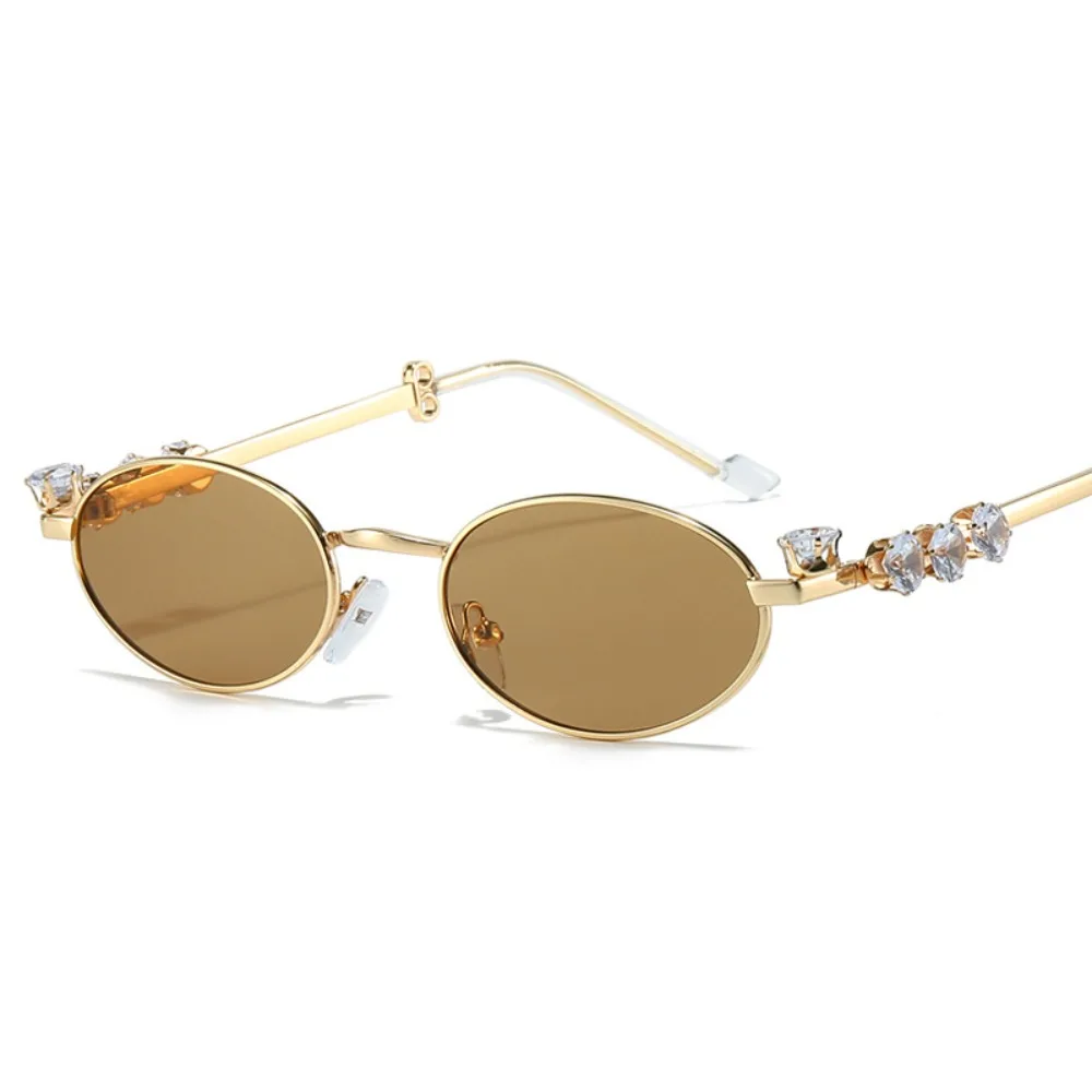 

Convenient Bling Rhinestone Sunglasses INS Steampunk Retro Frame Eyewear Trendy Fashion Anti-Blue Light Spectacles Selfie