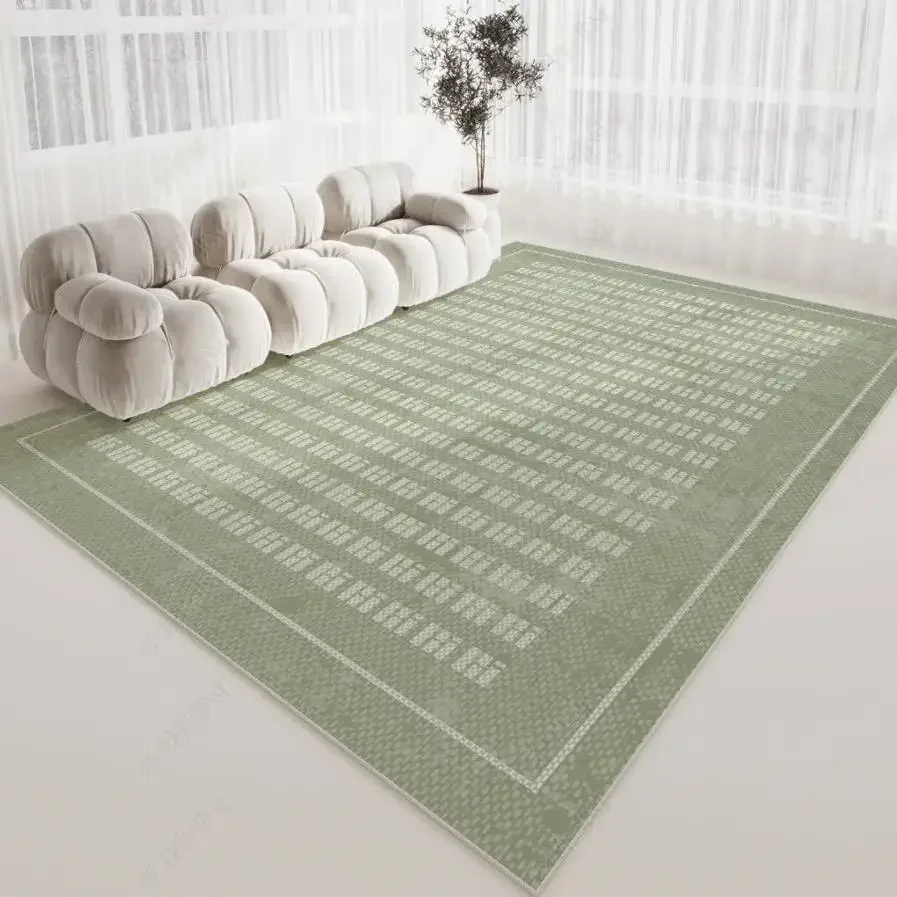 Japanese and Korean style modern style rugs green fashion geometric minimalist carpets for living room bedroom home decor mat