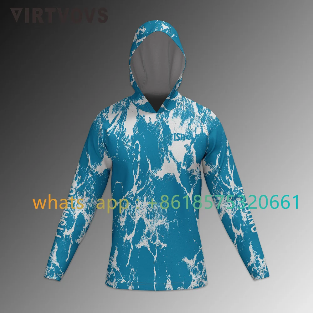 

Pro Fishing Clothes Summer Outdoor Men Long Sleeve T-shirt Fishing Hoodie Sun Protection Breathable Hooded Angling Clothes 2023