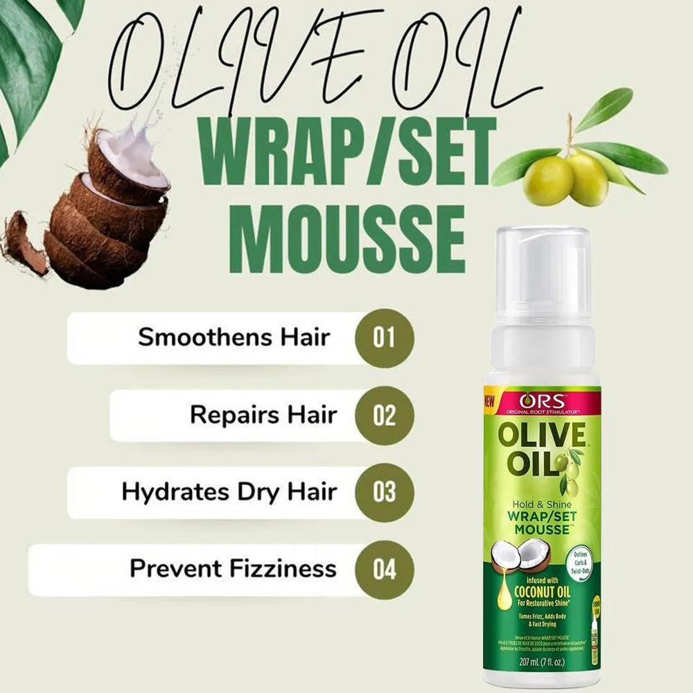 207ml/100ml  Curly Hair Mousse For Wigs Strong Hold Olive Oil Hair Styling Mousse Anti-Frizz Hair Foam Mousse For Styling Hair image 5