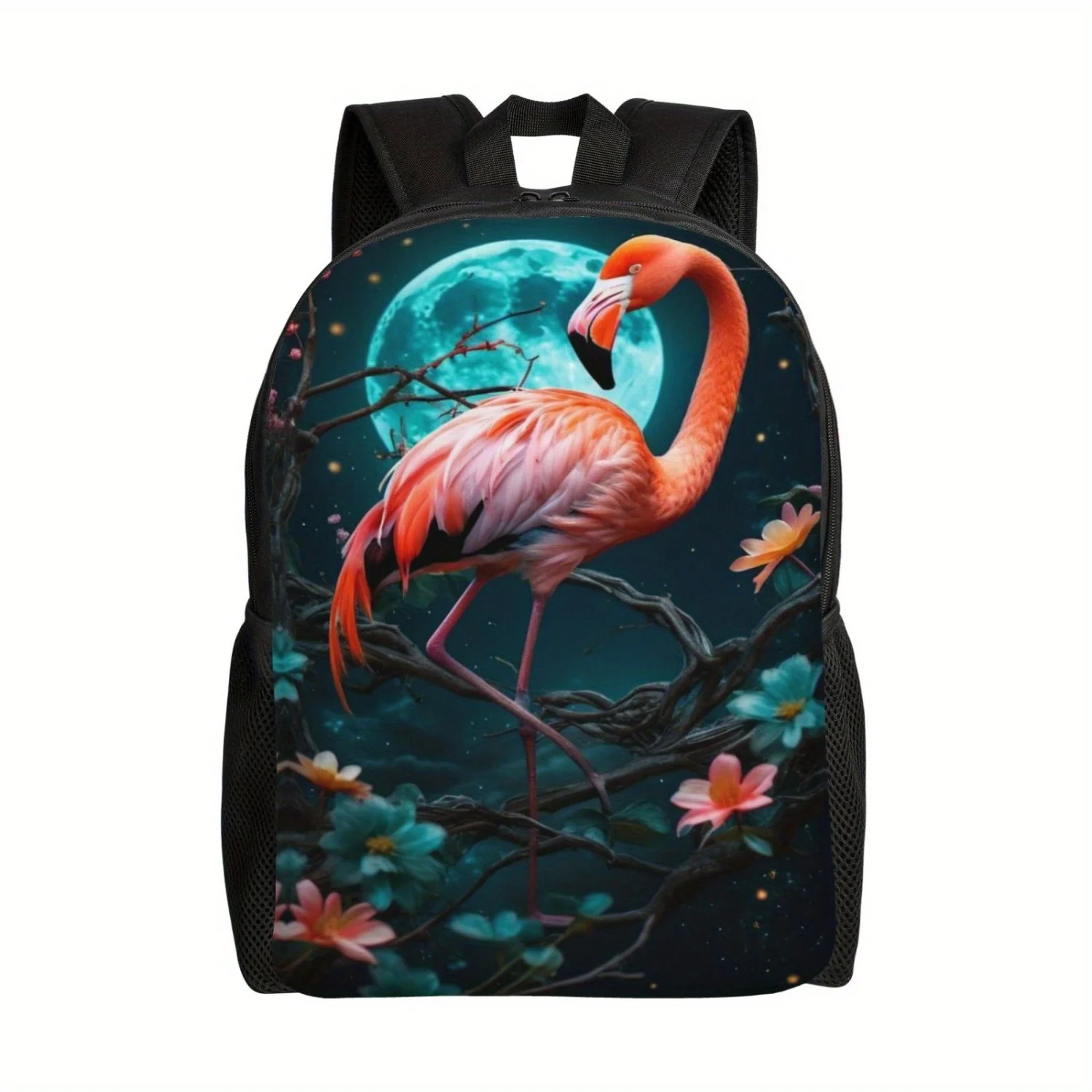 

Flamingo backpack unisex, laptop, tablet, travel, daily backpack, shoulder bag, head bag, casual backpack.