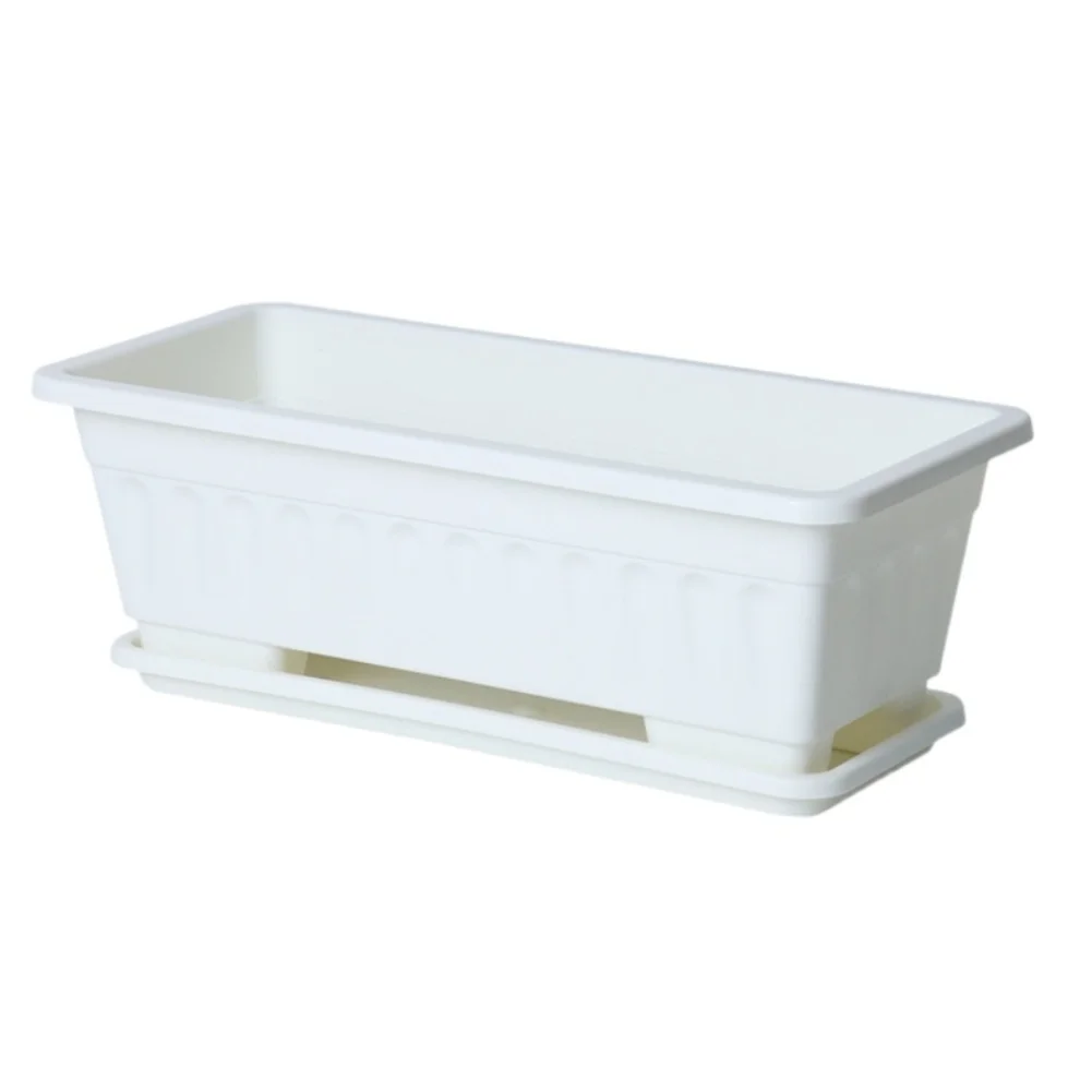 Beginner Vegetable Growing Box with Self Watering Drainage Tray for Plant Start and Cuttings PP Green White Set