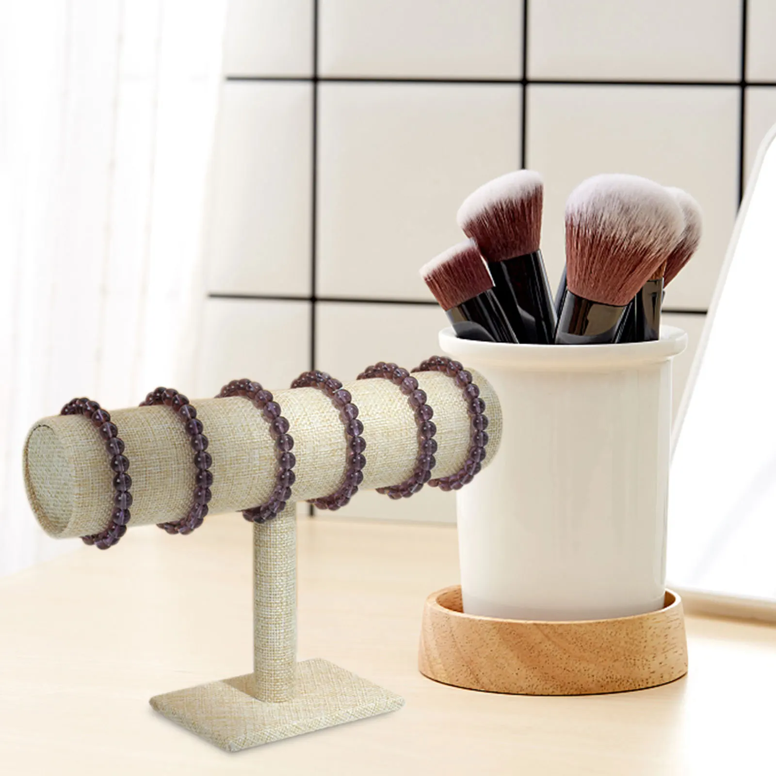 

Hair Hoops Display Rack Functional Hair Tie Organizer Headpiece Stand for Desktop Display Headband Stand Headpiece Organizer