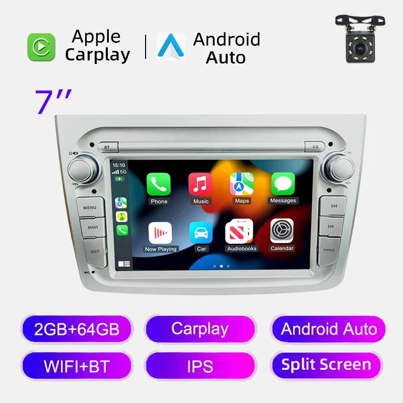 Apple Carplay autoradio voor Alfa Romeo Mito 2008-2013 Android 13 FM RDS GPS navigatie Wifi 4G LTE IPS touchscreen multimedia