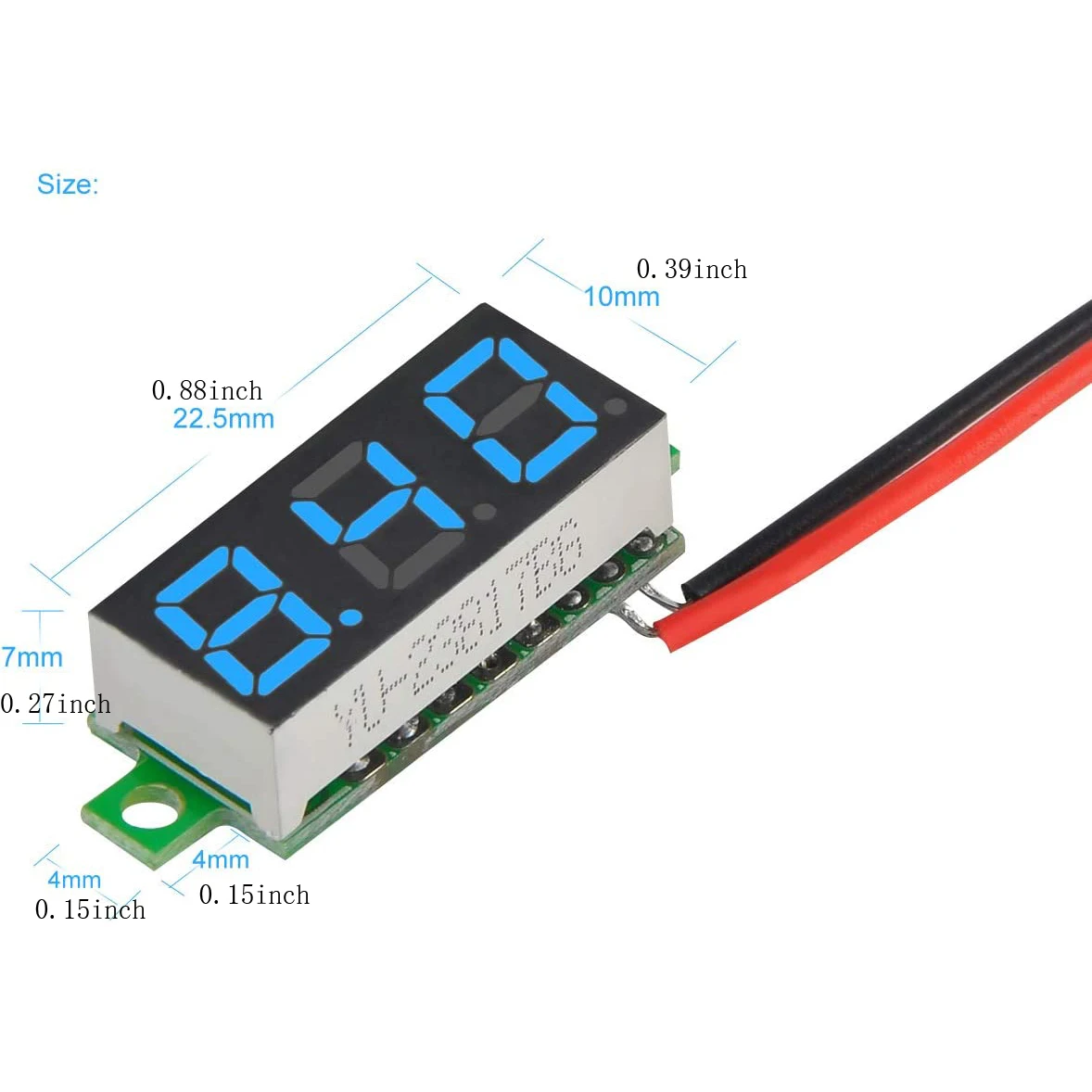 4pcs Digital Mini Digital Voltmeter 0.28Inch Three-Line 0-100V Digital Voltmeter Gauge Tester LED Display Panel Voltmeter