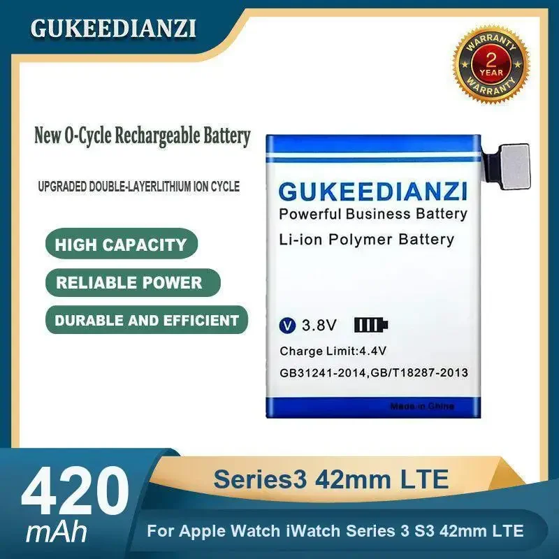 

High Capacity 420mAh Series3 42mm LTE Watch Battery For Apple Watch iWatch Series 3 S3 42mm LTE