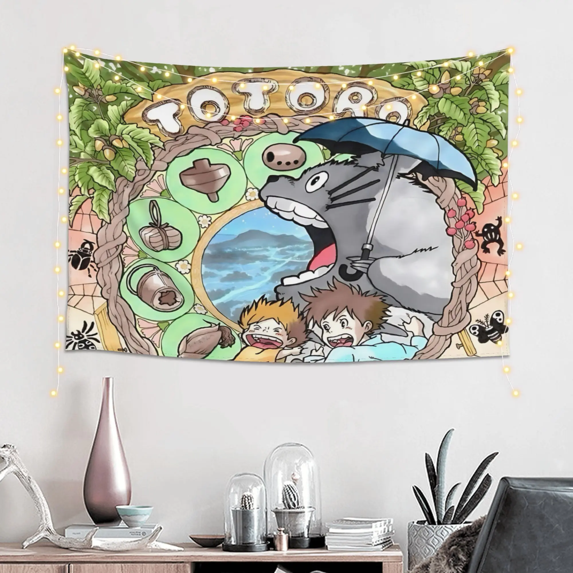 Customized Anime My Neighbor Totoros Cutecore Tapestry  Wall Hanging Blanket Tapestry Home Decor Items Wall Decorations