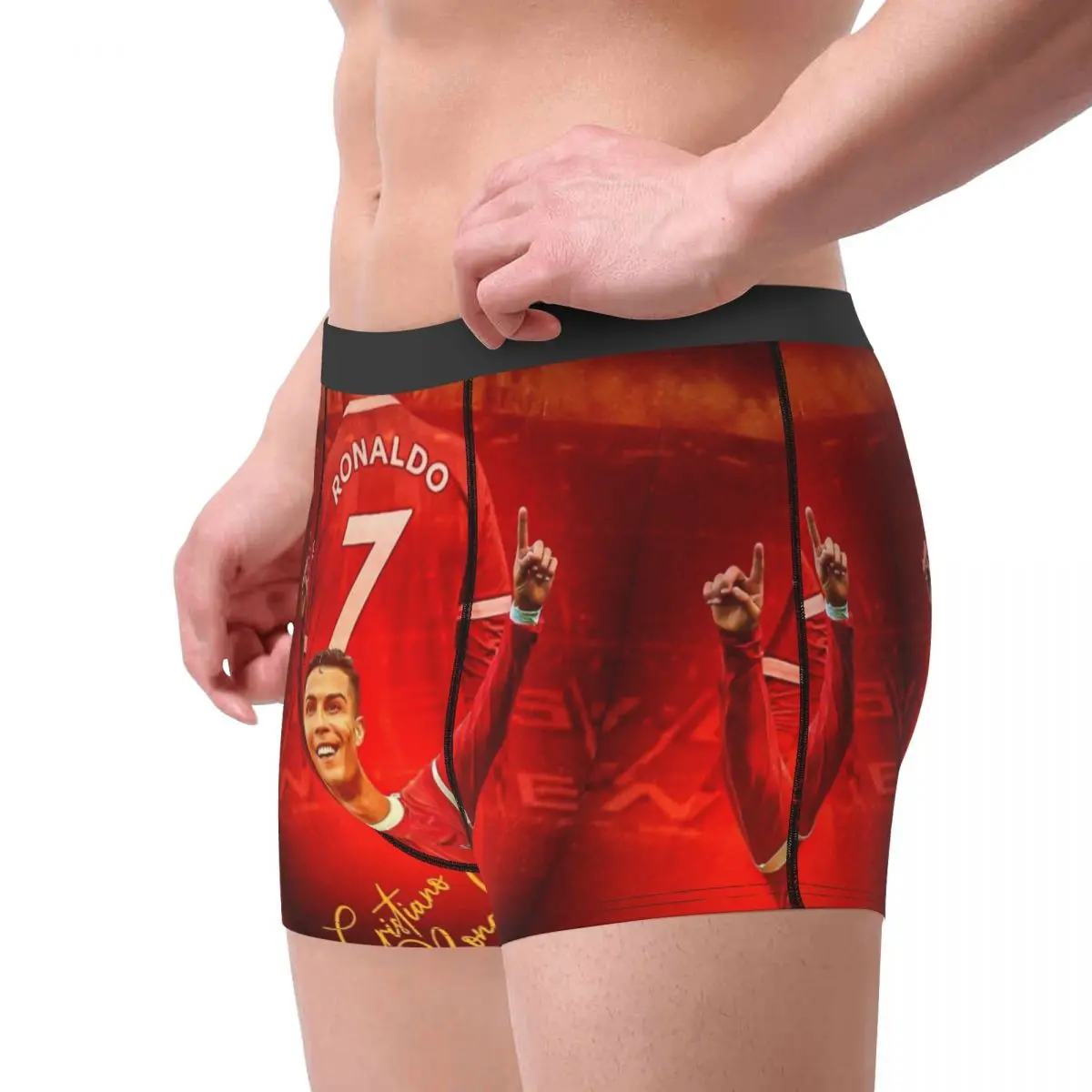 Hot Boxer Shorts Panties Briefs Men CR7s Football Poster Ronaldos Gifts Underwear Polyester Underpants for Homme