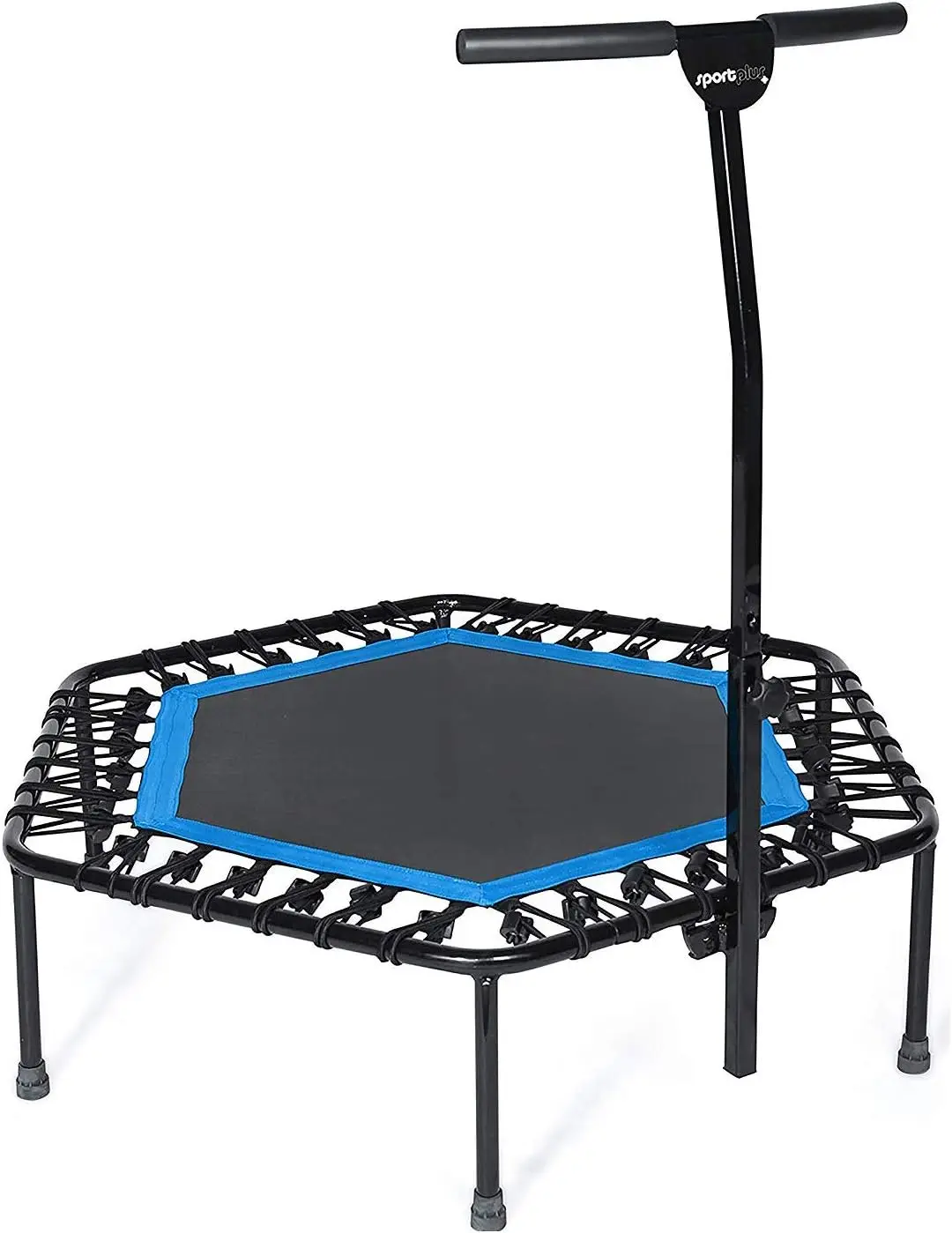 

Indoor Trampoline, Blue/Green/Red, Rebounder Home Fitness Trampoline with Height Adjustable Bar